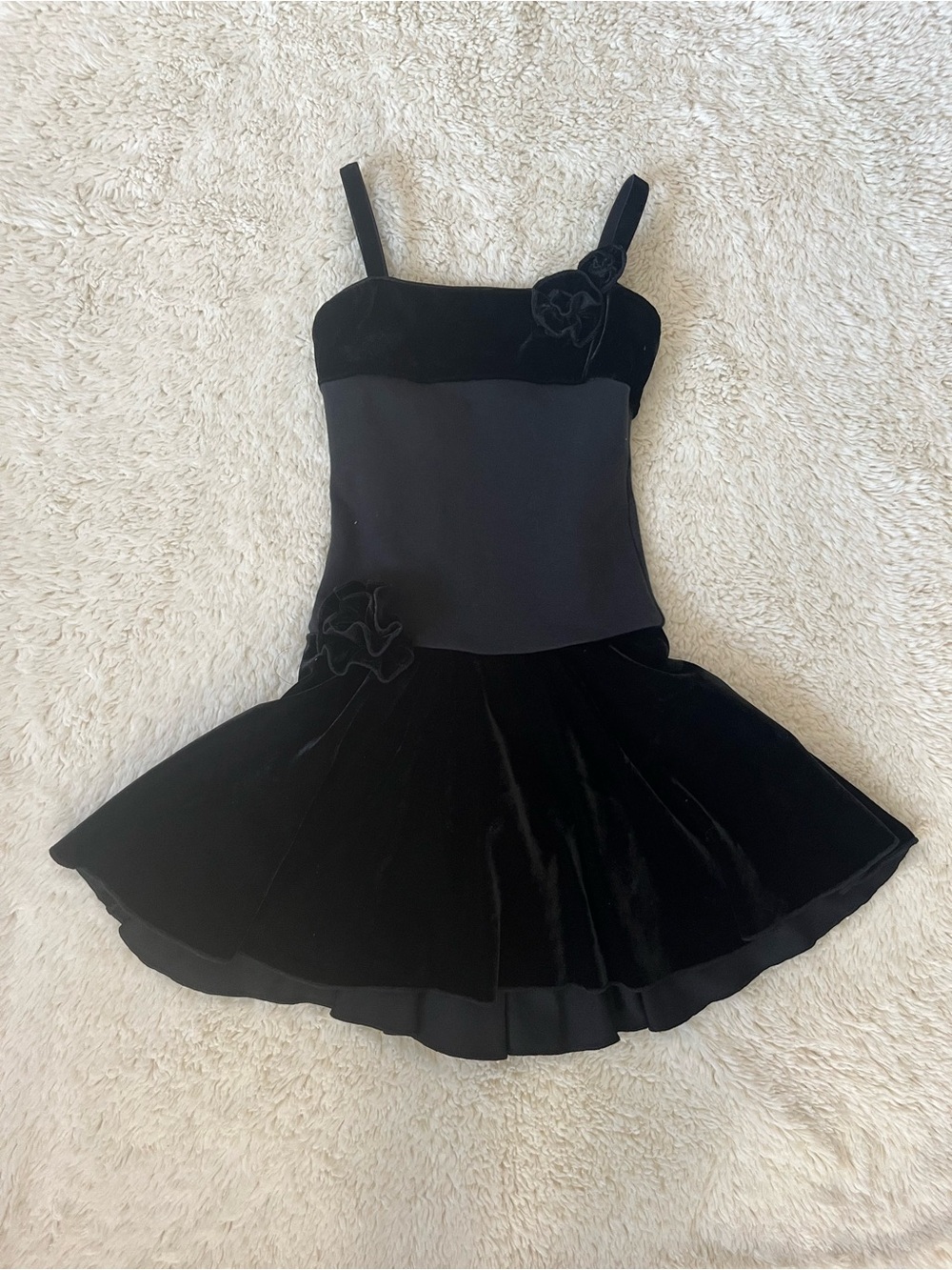 Black Velvet Girls' Dance Costume Dress Sz 6